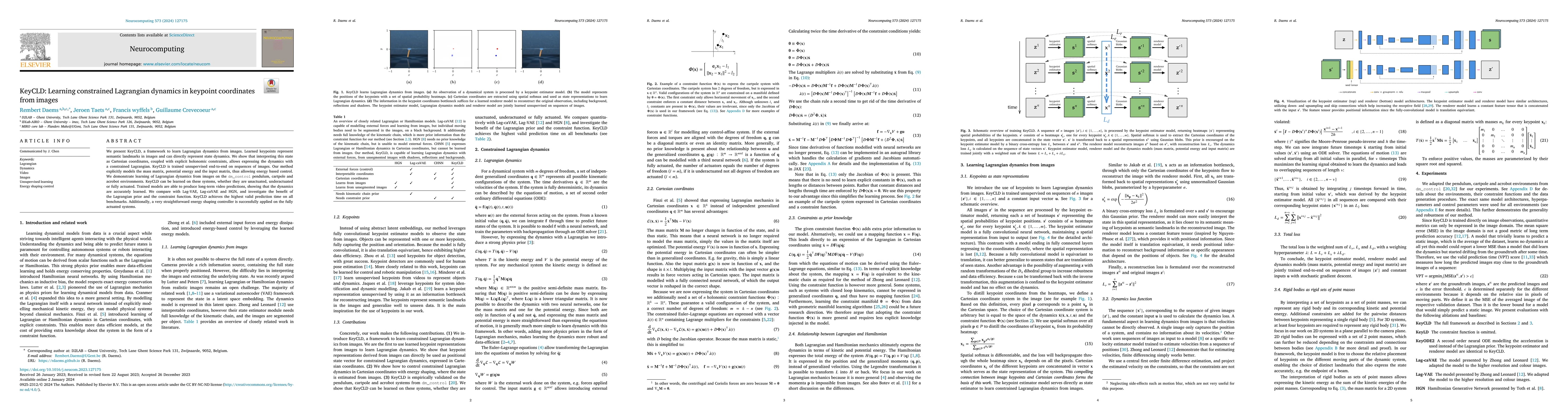 Thumbnail for KeyCLD: Learning Constrained Lagrangian Dynamics in Keypoint Coordinates
  from Images