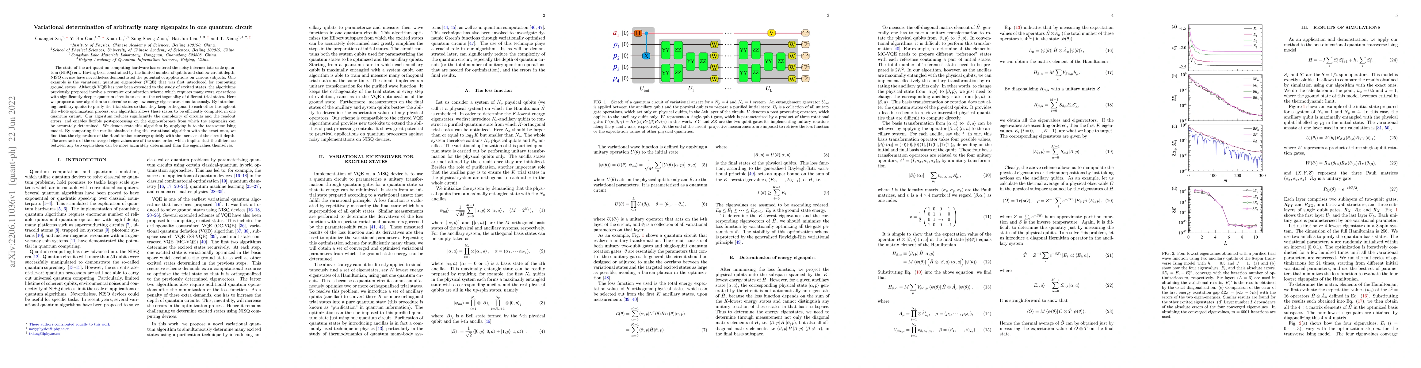 Thumbnail for Variational determination of arbitrarily many eigenpairs in one quantum
  circuit