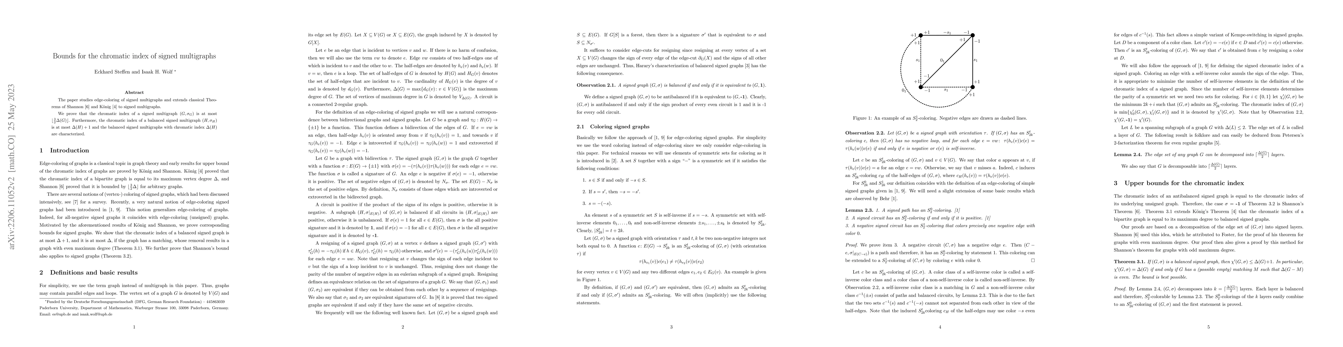 Thumbnail for Bounds for the chromatic index of signed multigraphs
