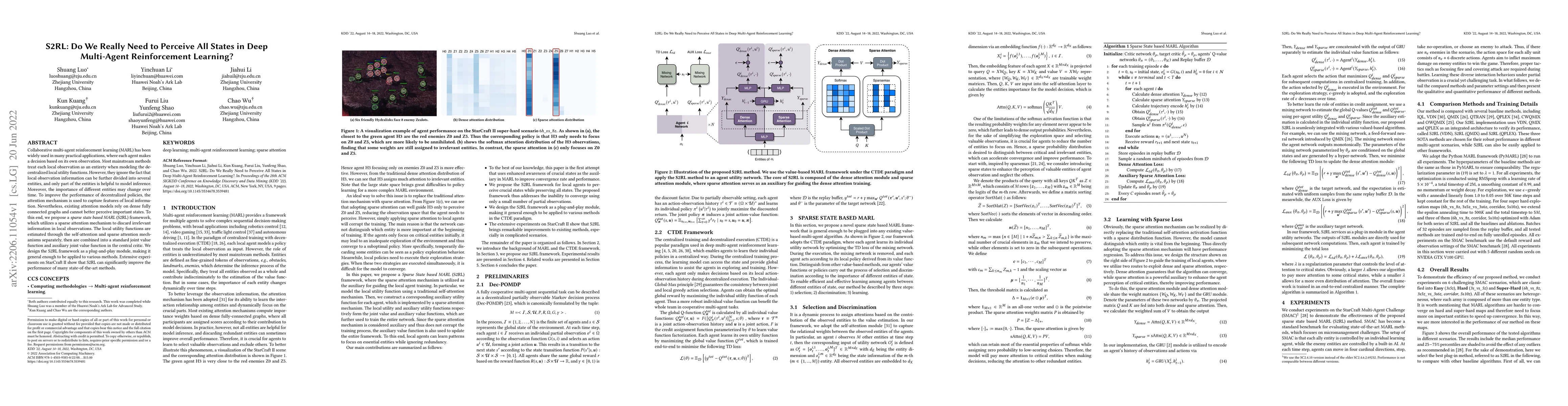 Thumbnail for S2RL: Do We Really Need to Perceive All States in Deep Multi-Agent
  Reinforcement Learning?