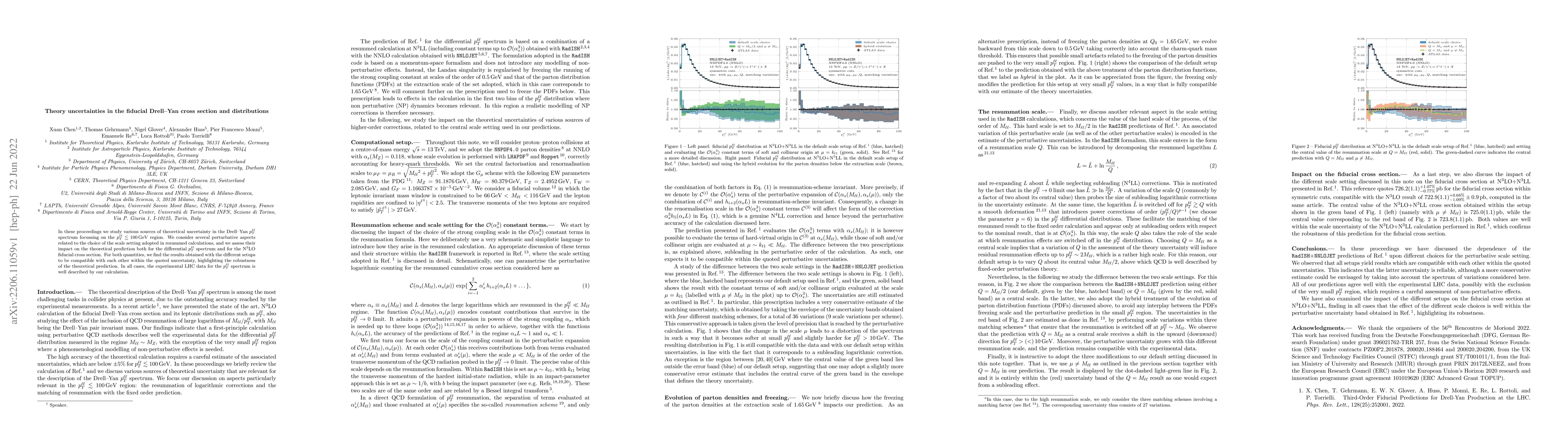 Thumbnail for Theory uncertainties in the fiducial Drell-Yan cross section and
  distributions
