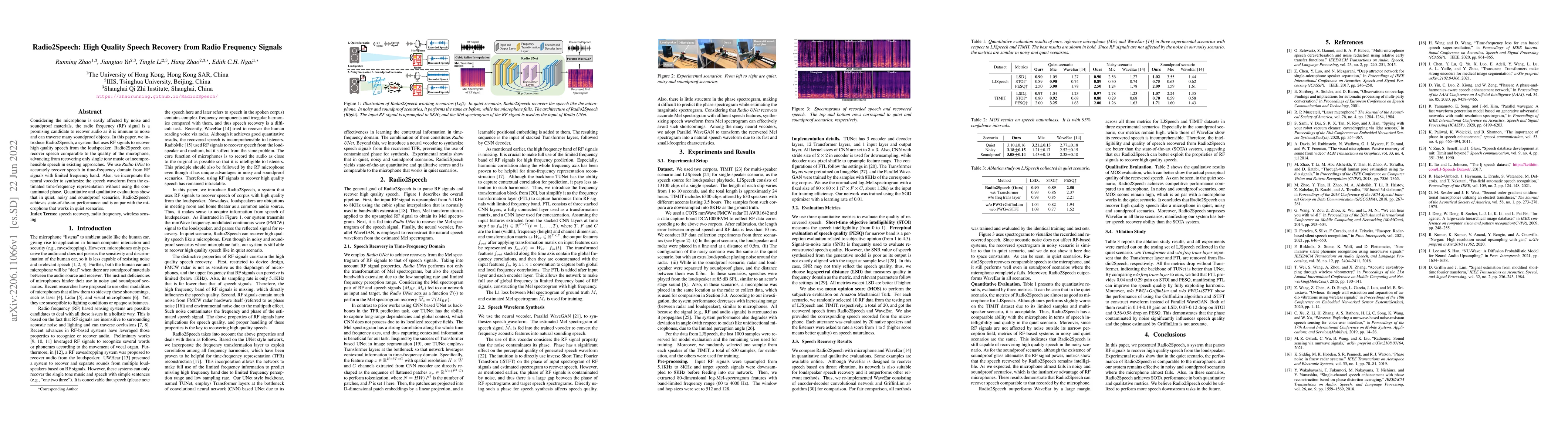 Thumbnail for Radio2Speech: High Quality Speech Recovery from Radio Frequency Signals