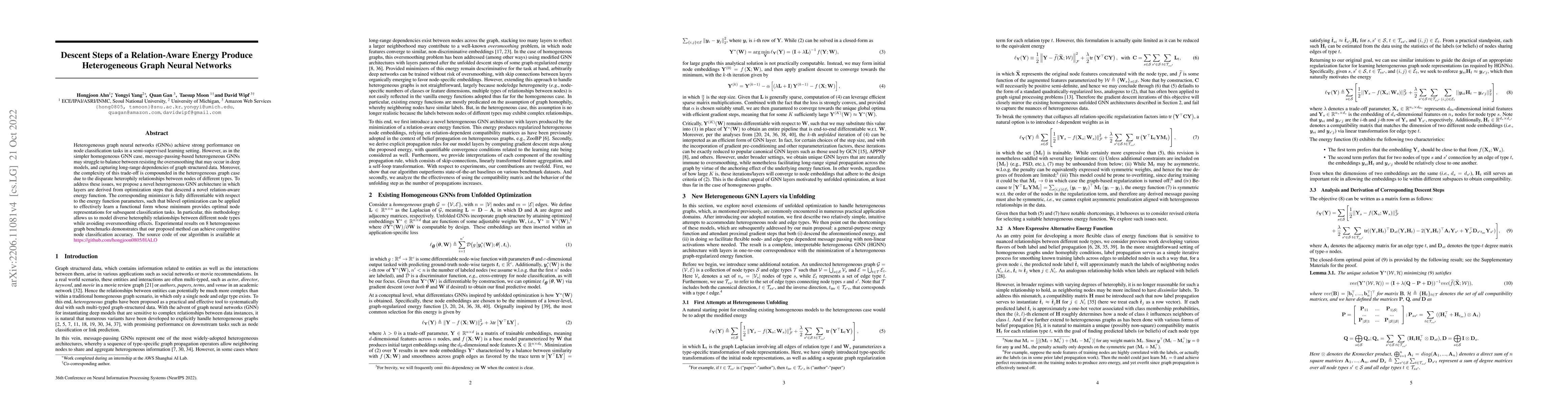 Thumbnail for Descent Steps of a Relation-Aware Energy Produce Heterogeneous Graph
  Neural Networks