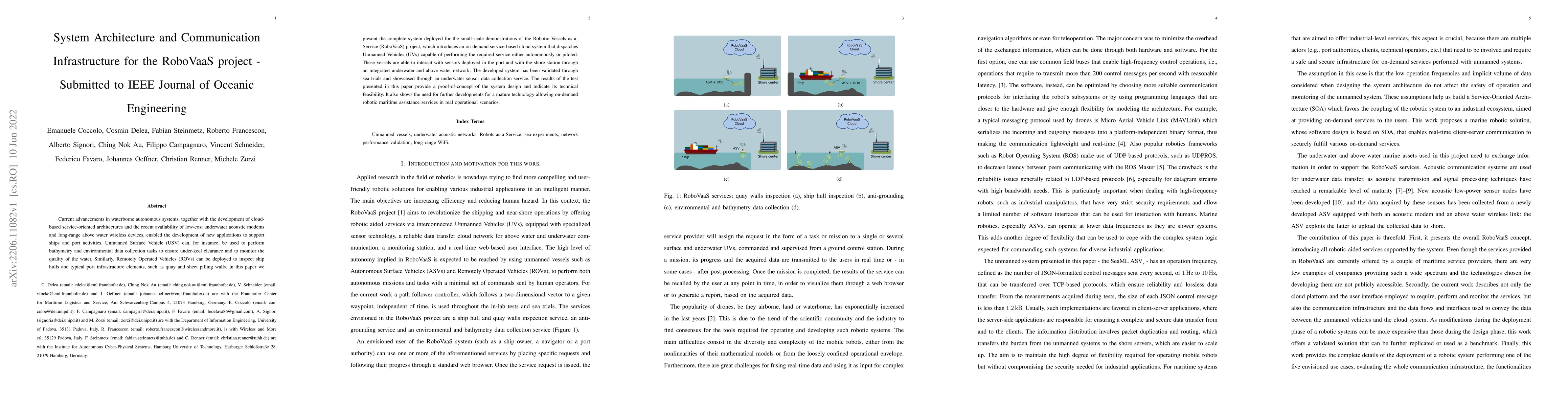 Thumbnail for System Architecture and Communication Infrastructure for the RoboVaaS
  project