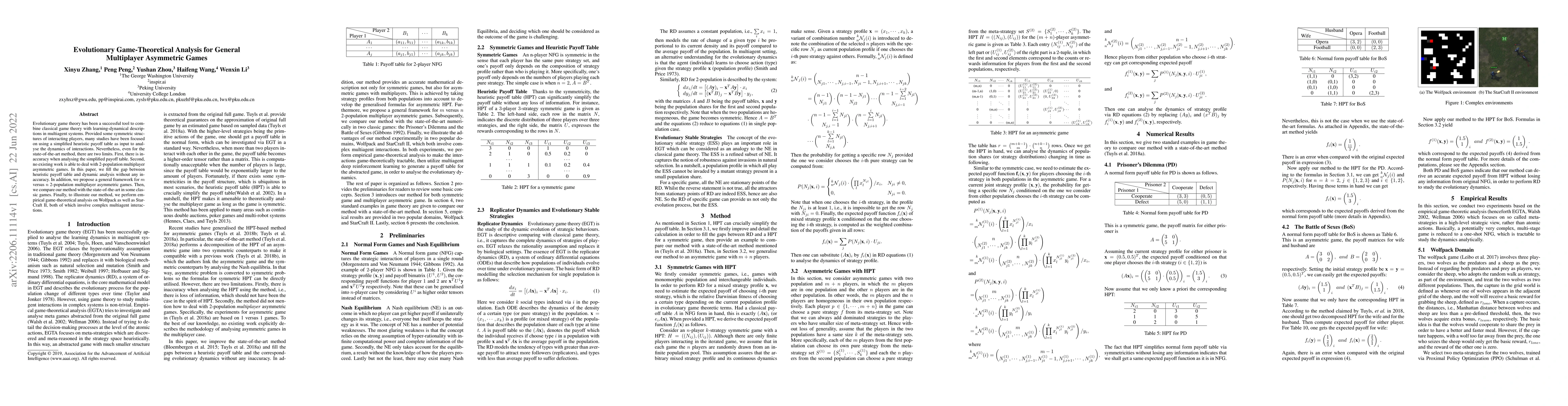 Thumbnail for Evolutionary Game-Theoretical Analysis for General Multiplayer
  Asymmetric Games
