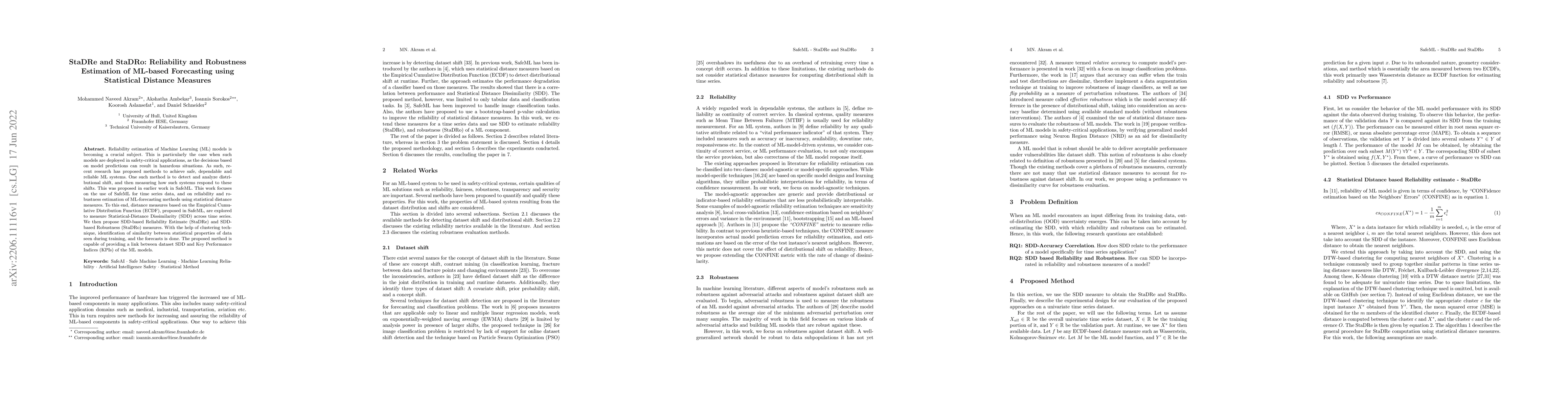 Thumbnail for StaDRe and StaDRo: Reliability and Robustness Estimation of ML-based
  Forecasting using Statistical Distance Measures
