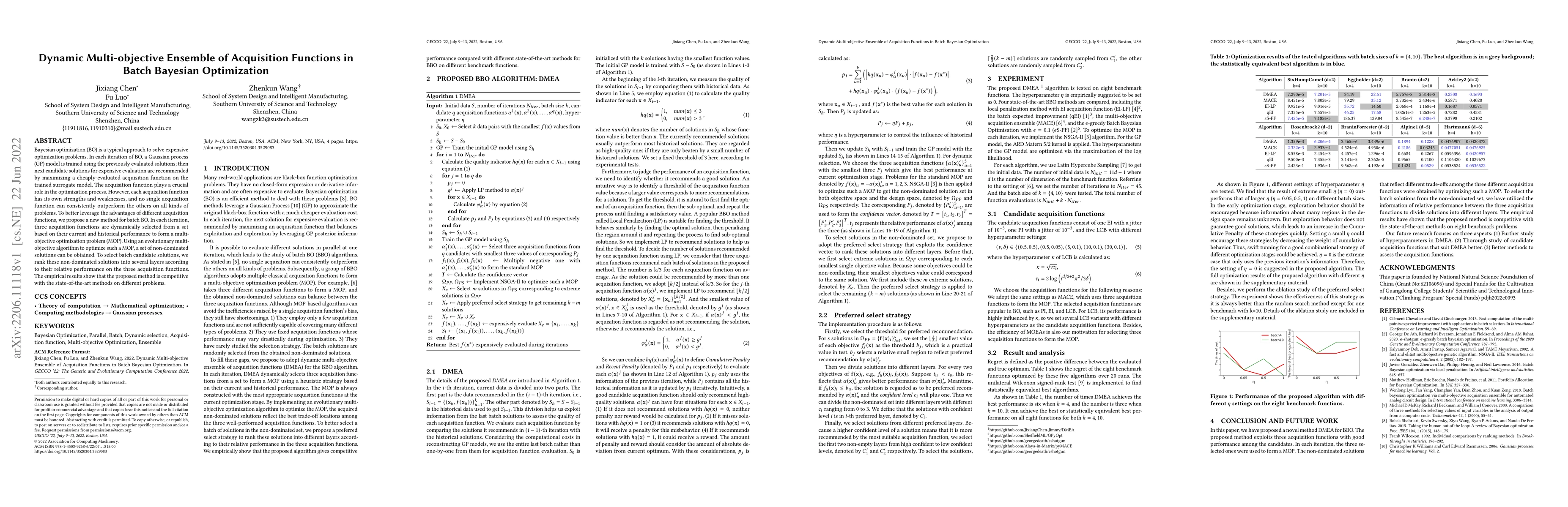Thumbnail for Dynamic Multi-objective Ensemble of Acquisition Functions in Batch
  Bayesian Optimization