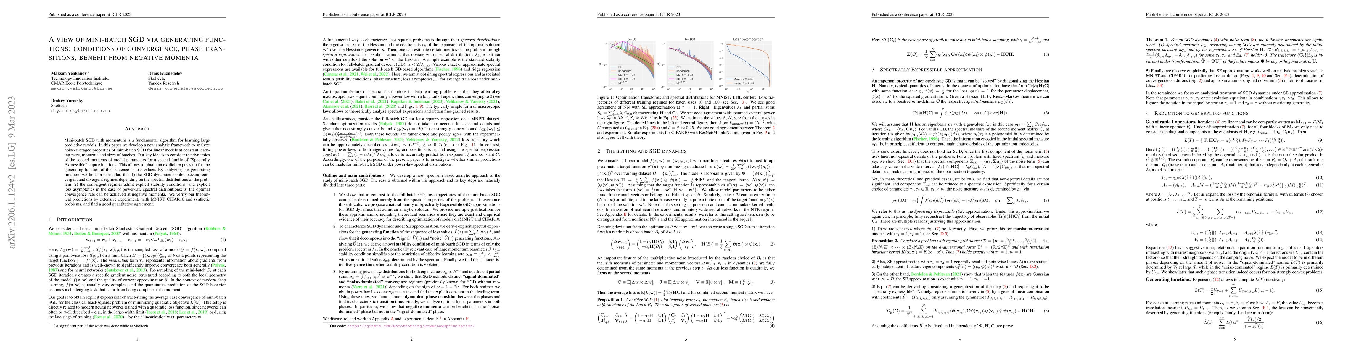 Thumbnail for A view of mini-batch SGD via generating functions: conditions of
  convergence, phase transitions, benefit from negative momenta