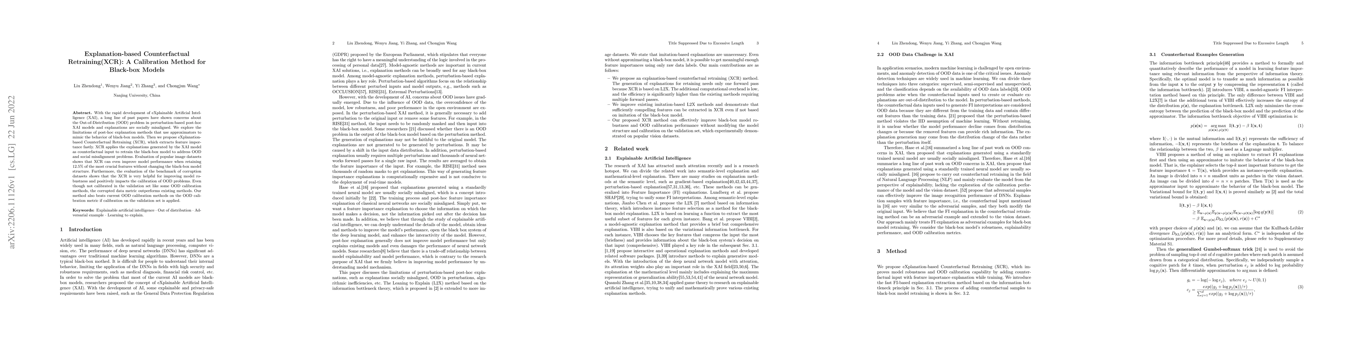 Thumbnail for Explanation-based Counterfactual Retraining(XCR): A Calibration Method
  for Black-box Models