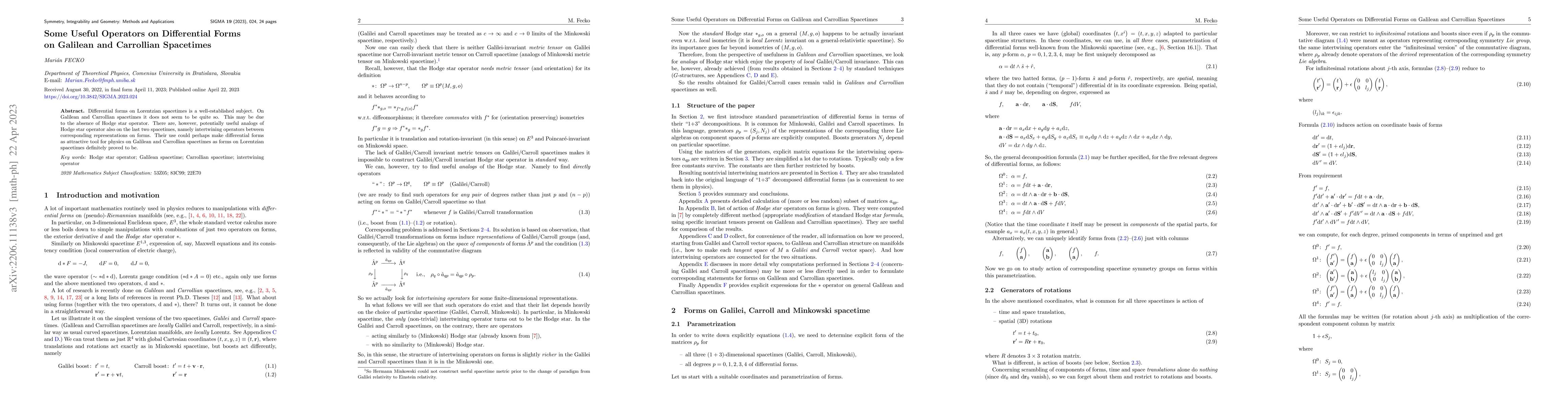 Thumbnail for Some useful operators on differential forms in Galilean and Carrollian
  spacetimes