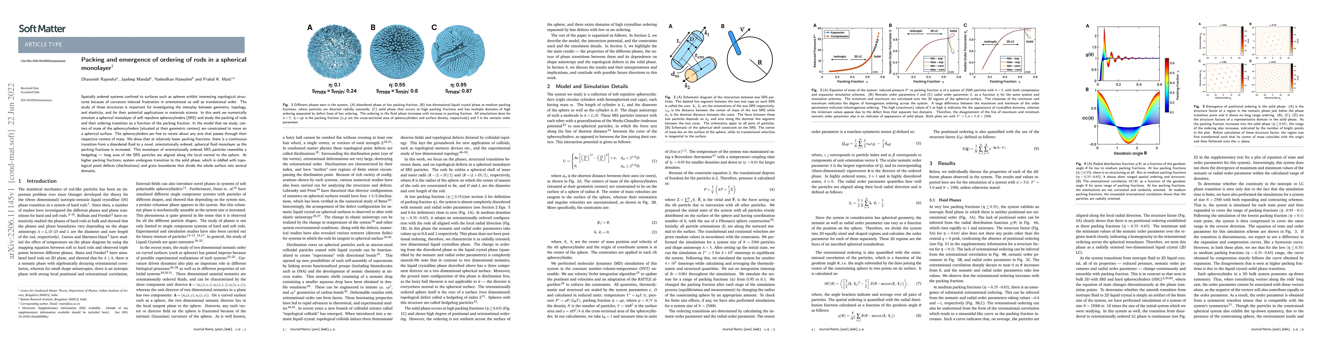 Thumbnail for Packing and emergence of ordering of rods in a spherical monolayer