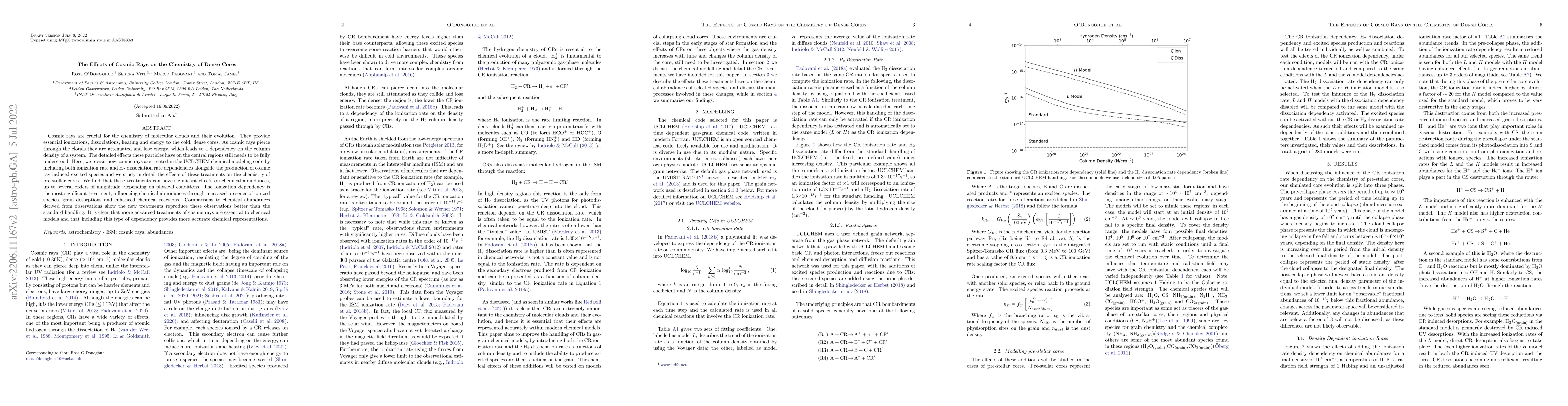 Thumbnail for The Effects of Cosmic Rays on the Chemistry of Dense Cores