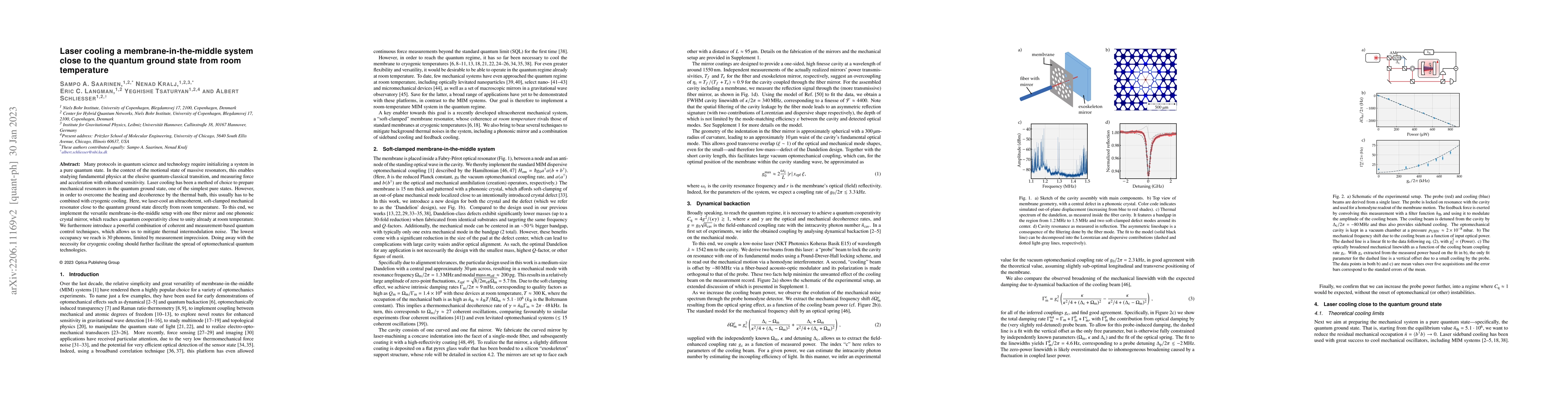 Thumbnail for Laser cooling a membrane-in-the-middle system close to the quantum
  ground state from room temperature