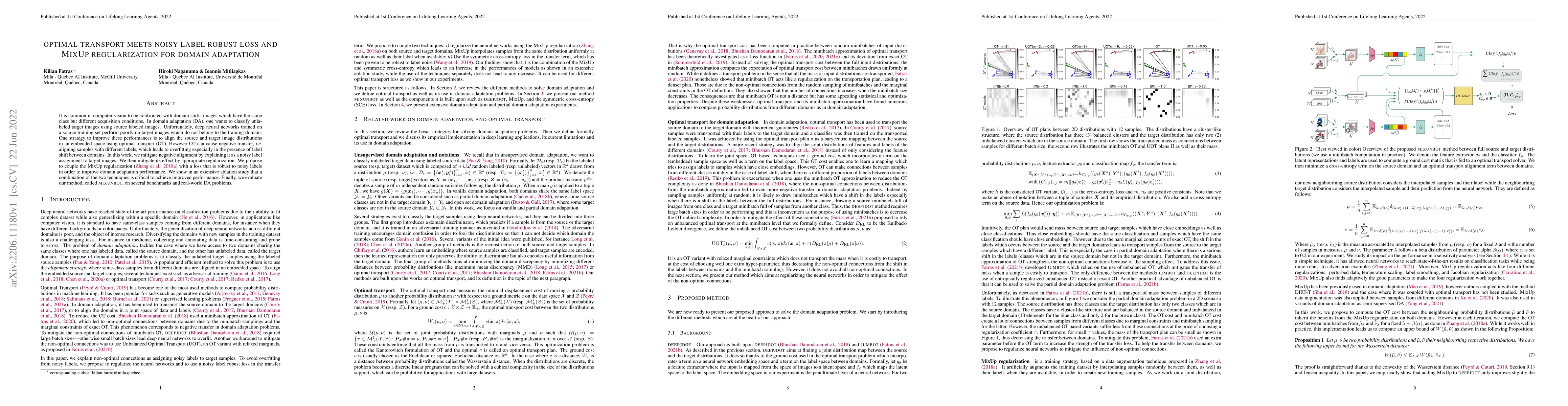 Thumbnail for Optimal transport meets noisy label robust loss and MixUp regularization
  for domain adaptation