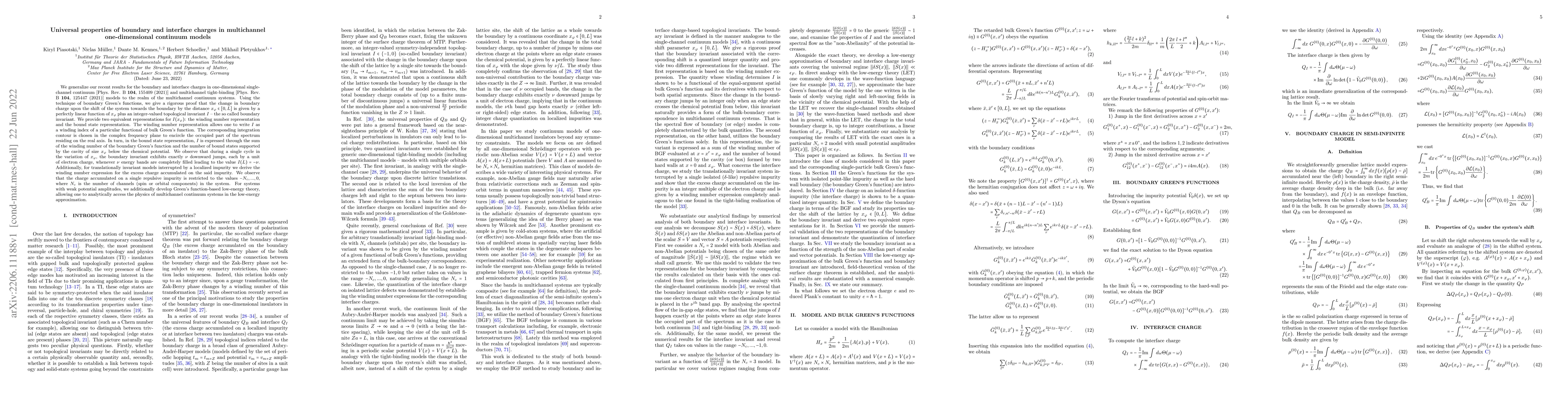 Thumbnail for Universal properties of boundary and interface charges in multichannel
  one-dimensional continuum models