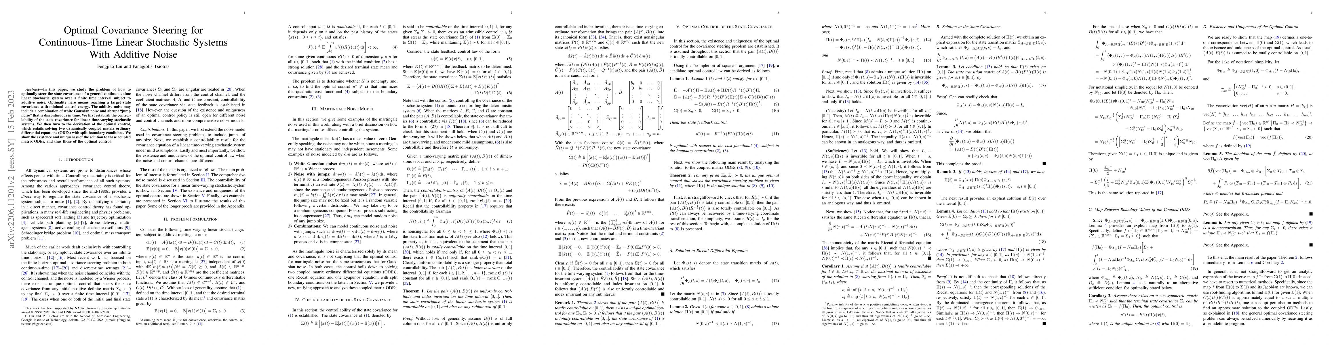 Thumbnail for Optimal Covariance Steering for Continuous-Time Linear Stochastic
  Systems With Additive Noise