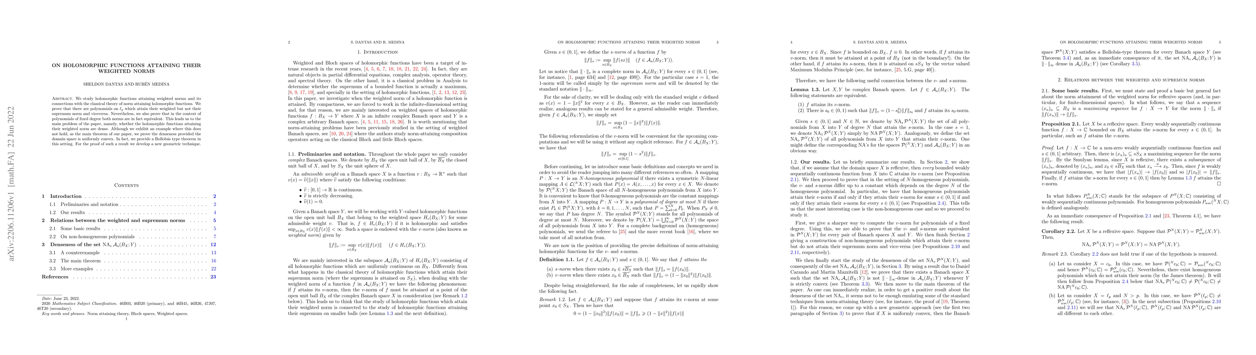 Thumbnail for On holomorphic functions attaining their weighted norms
