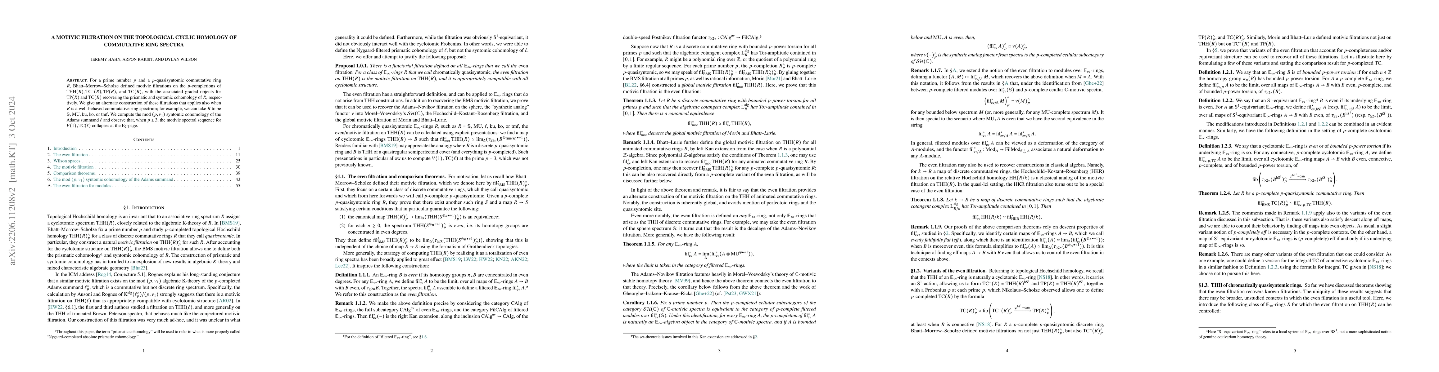 Thumbnail for A motivic filtration on the topological cyclic homology of commutative
  ring spectra