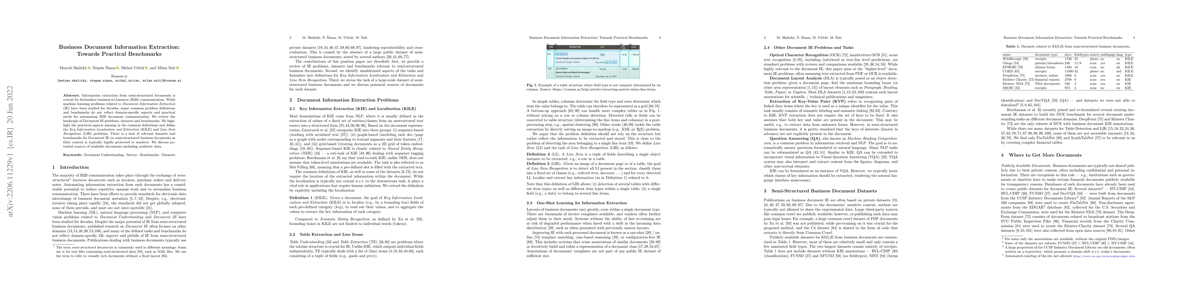 Thumbnail for Business Document Information Extraction: Towards Practical Benchmarks