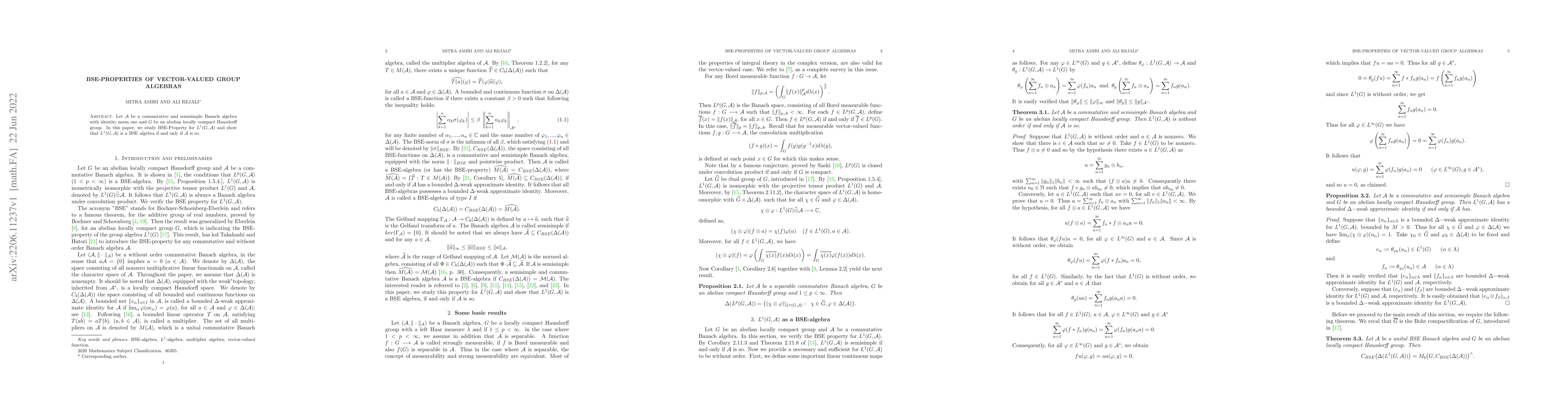 Thumbnail for BSE-properties of Vector-valued group algebras