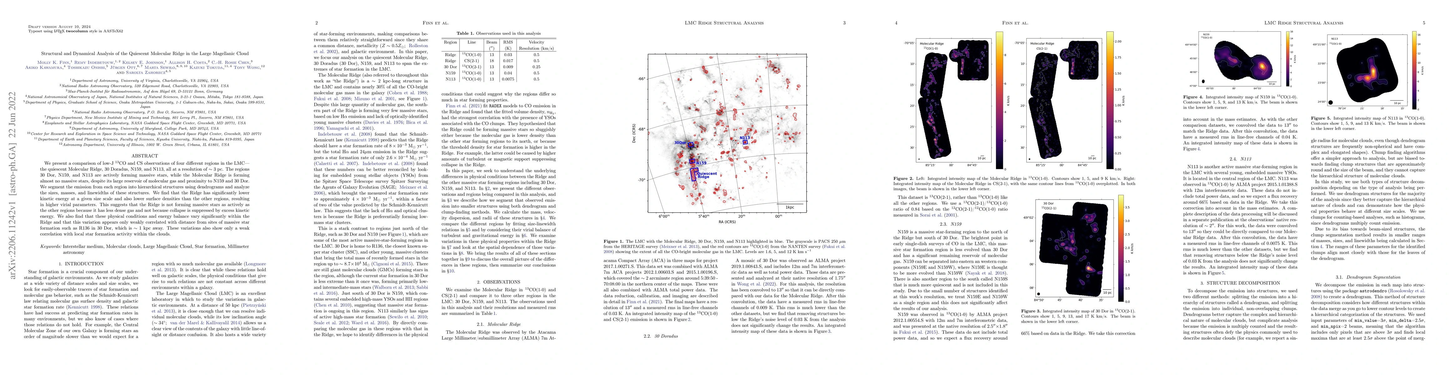 Thumbnail for Structural and Dynamical Analysis of the Quiescent Molecular Ridge in
  the Large Magellanic Cloud
