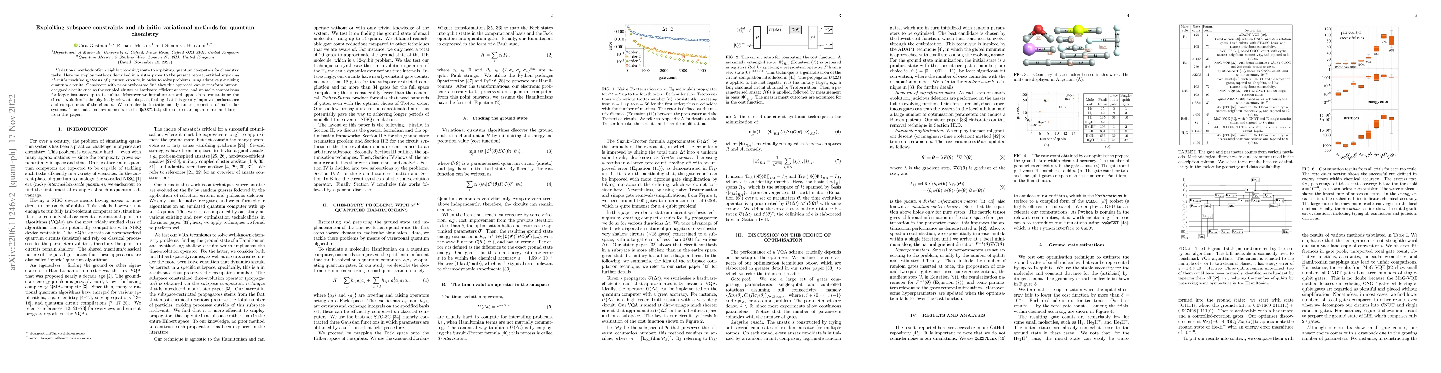 Thumbnail for Exploiting subspace constraints and ab initio variational methods for
  quantum chemistry
