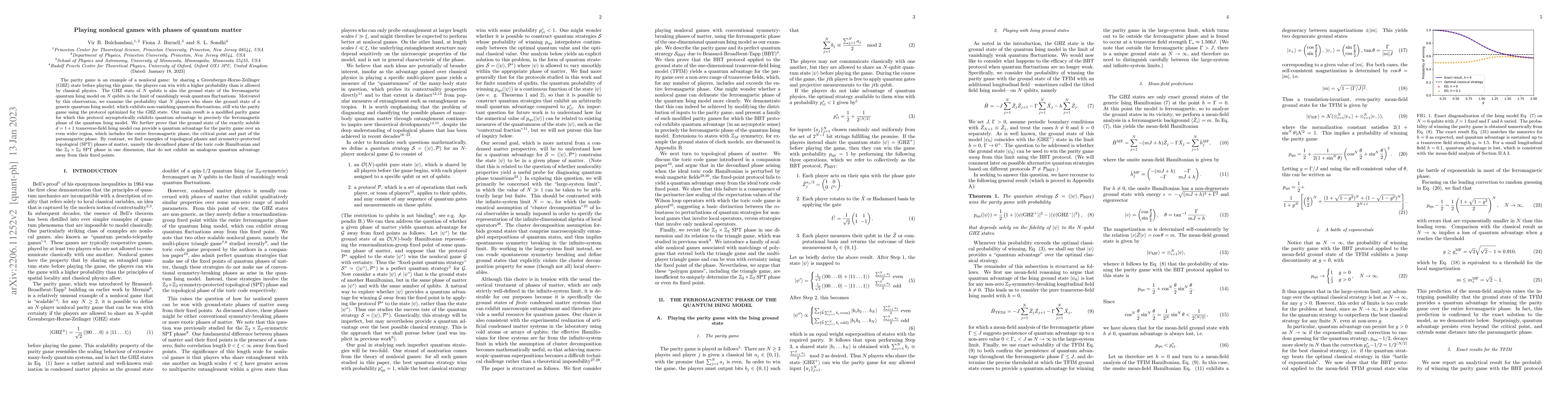 Thumbnail for Playing nonlocal games with phases of quantum matter