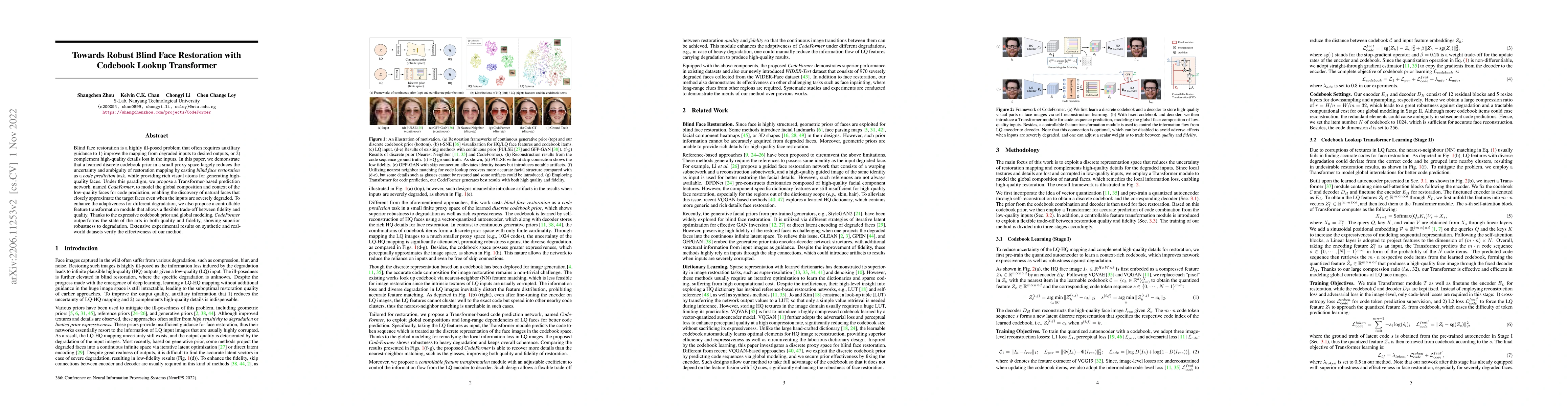 Thumbnail for Towards Robust Blind Face Restoration with Codebook Lookup Transformer