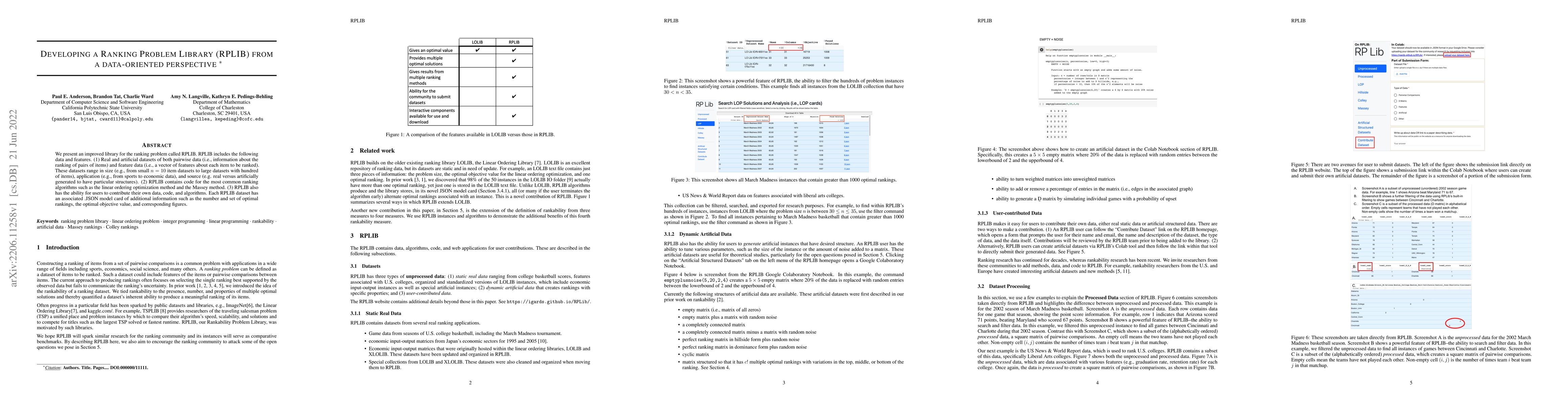 Thumbnail for Developing a Ranking Problem Library (RPLIB) from a data-oriented
  perspective