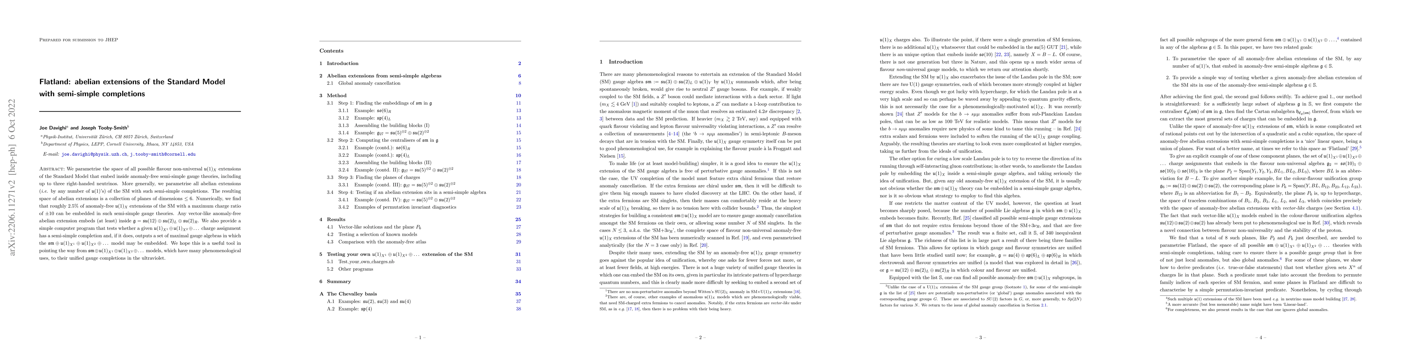 Thumbnail for Flatland: abelian extensions of the Standard Model with semi-simple
  completions