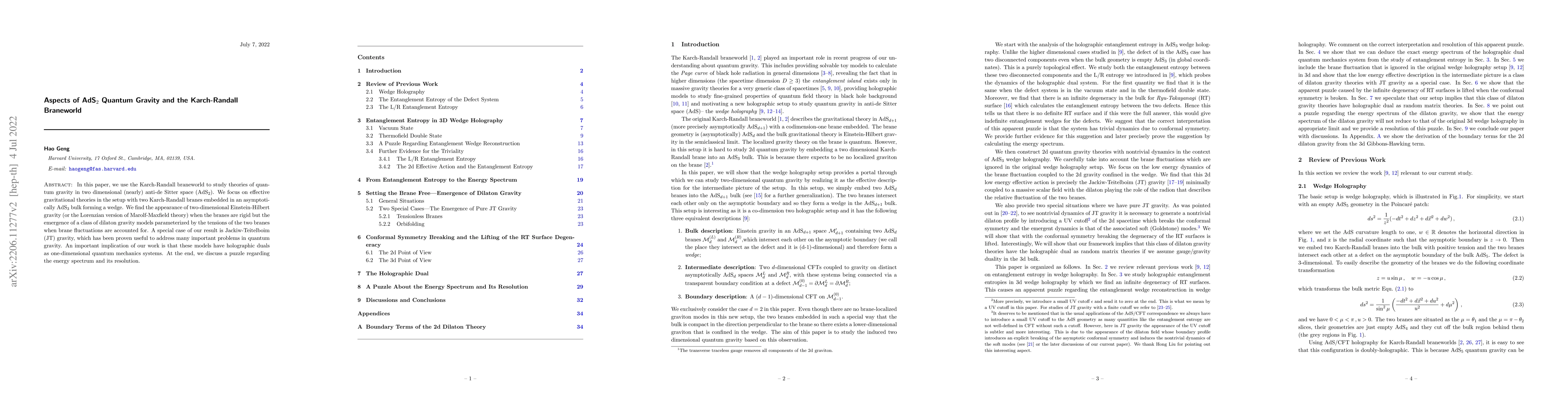 Thumbnail for Aspects of AdS$_2$ Quantum Gravity and the Karch-Randall Braneworld