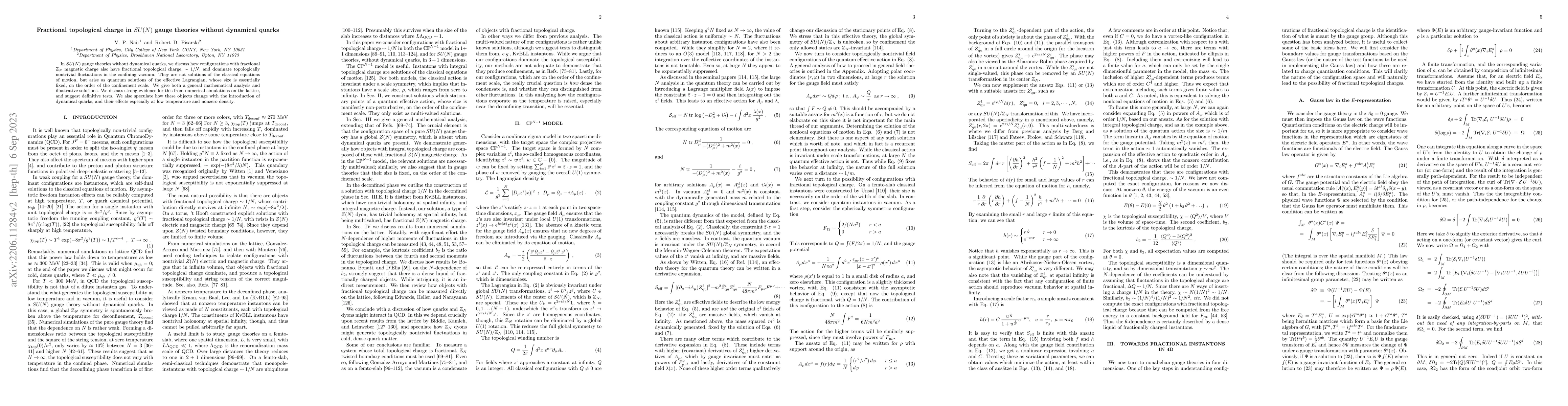 Thumbnail for Fractional topological charge in $SU(N)$ gauge theories without
  dynamical quarks