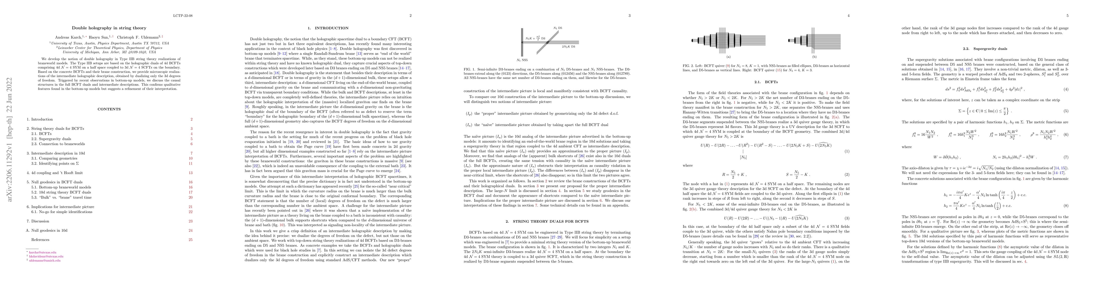 Thumbnail for Double holography in string theory