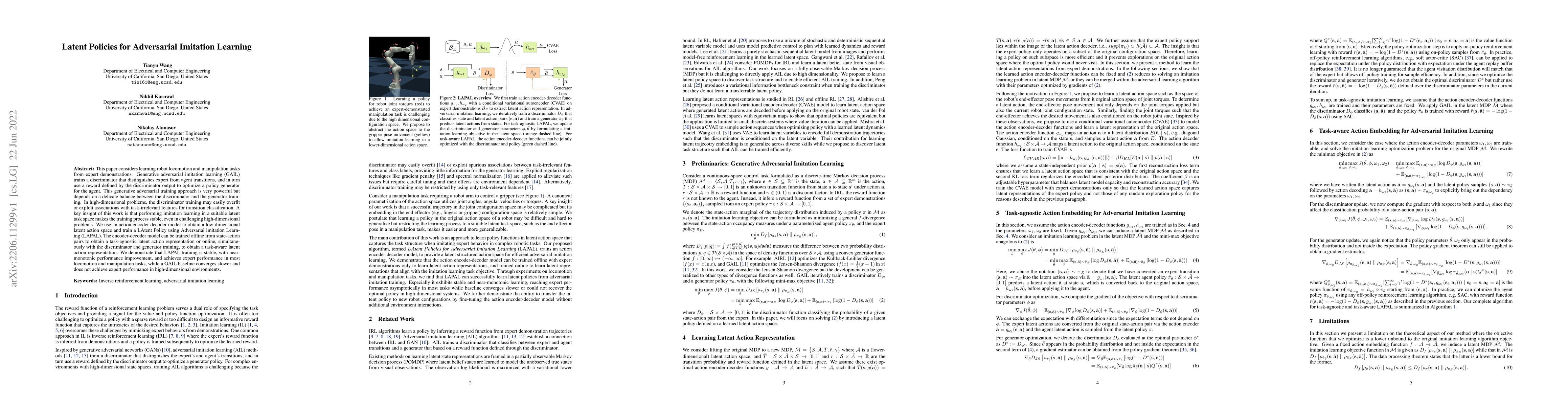 Thumbnail for Latent Policies for Adversarial Imitation Learning