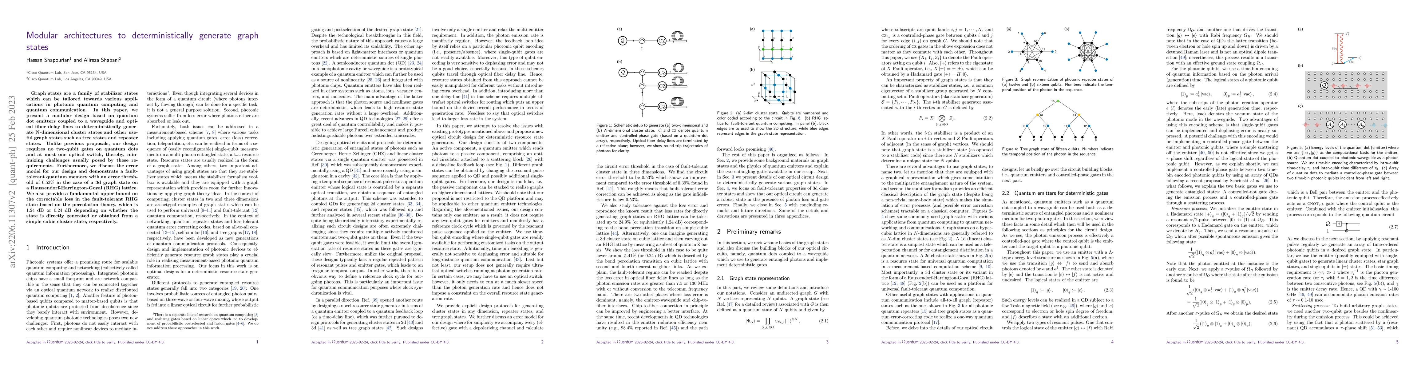 Thumbnail for Modular architectures to deterministically generate graph states