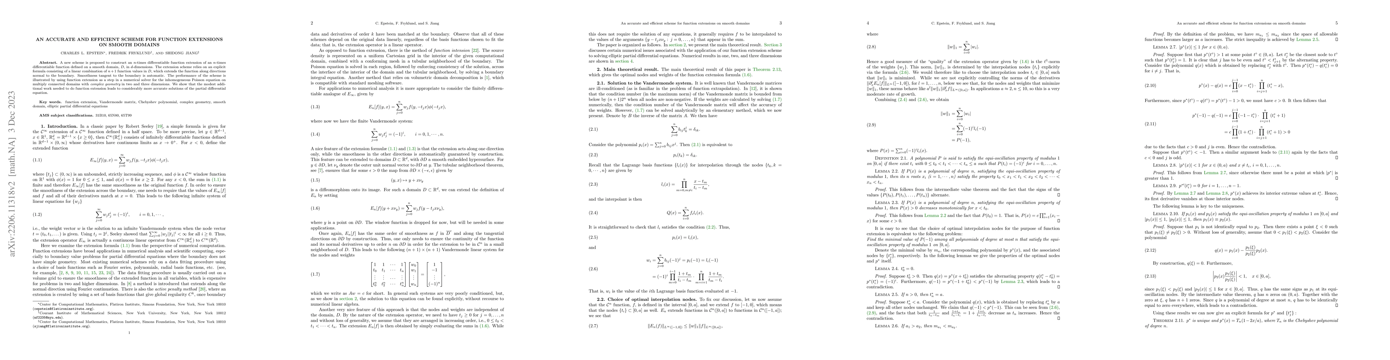 Thumbnail for An accurate and efficient scheme for function extensions on smooth
  domains