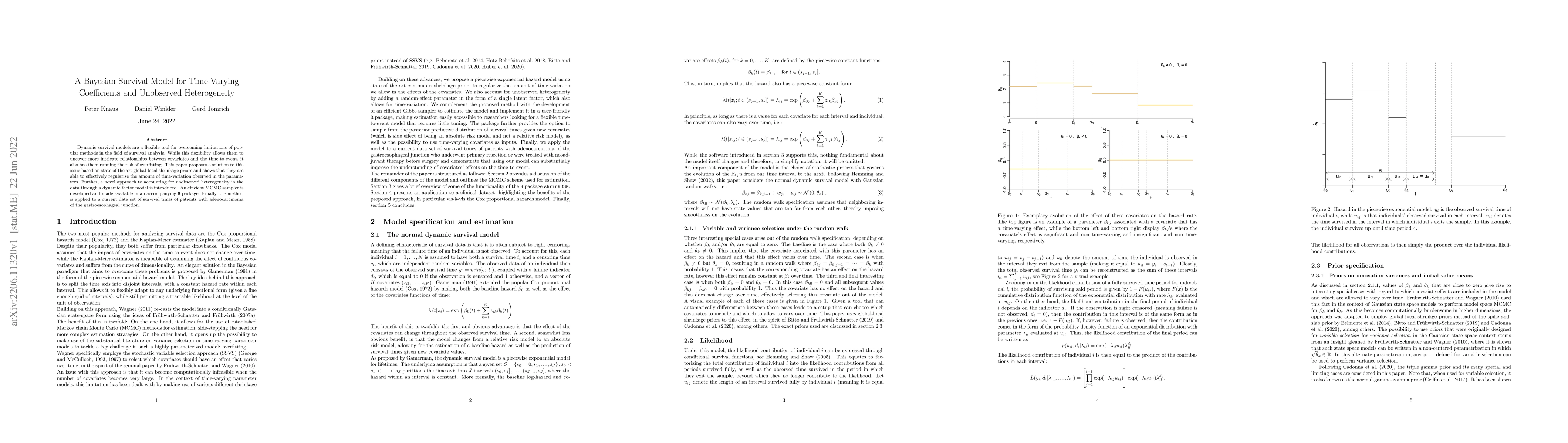 Thumbnail for A Bayesian Survival Model for Time-Varying Coefficients and Unobserved
  Heterogeneity