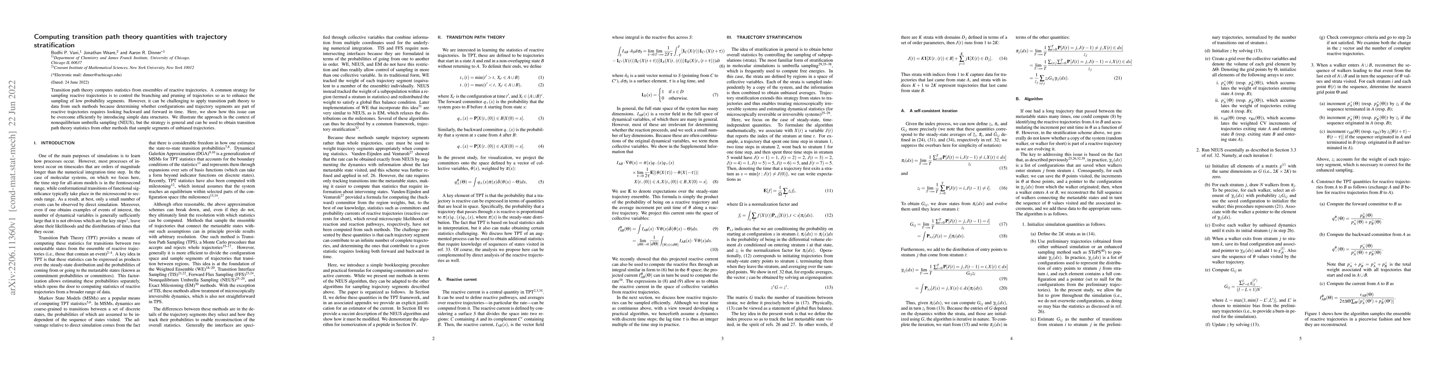 Thumbnail for Computing transition path theory quantities with trajectory
  stratification