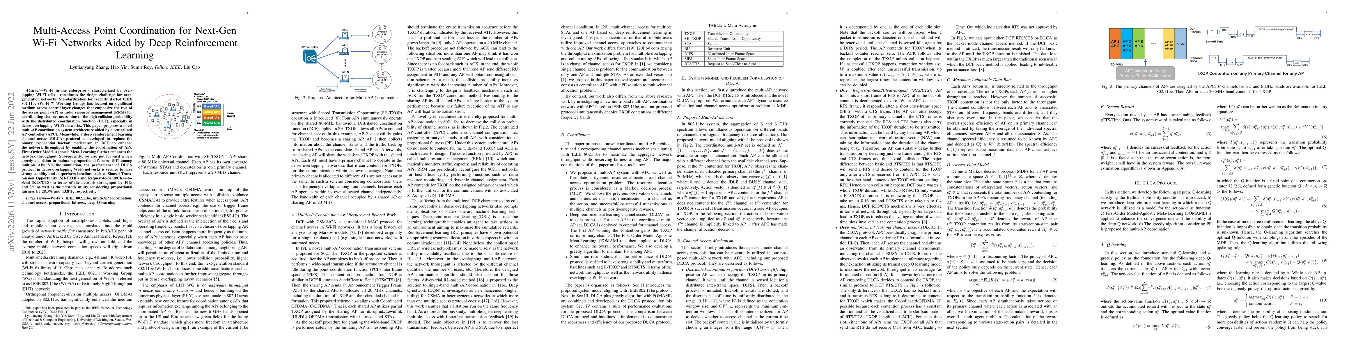 Thumbnail for Multi-Access Point Coordination for Next-Gen Wi-Fi Networks Aided by
  Deep Reinforcement Learning