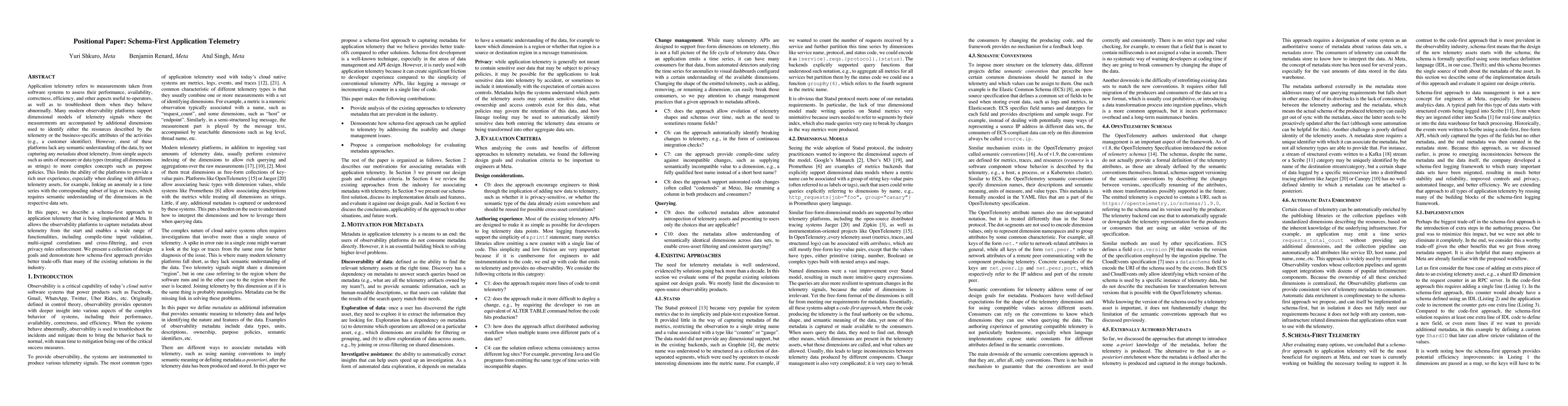 Thumbnail for Positional Paper: Schema-First Application Telemetry