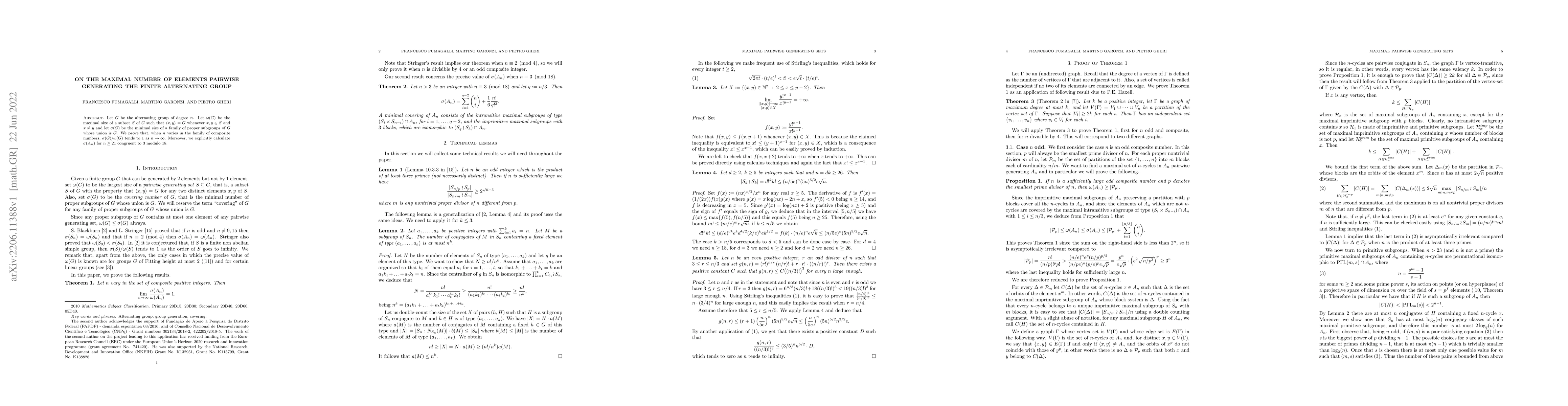 Thumbnail for On the maximal number of elements pairwise generating the finite
  alternating group