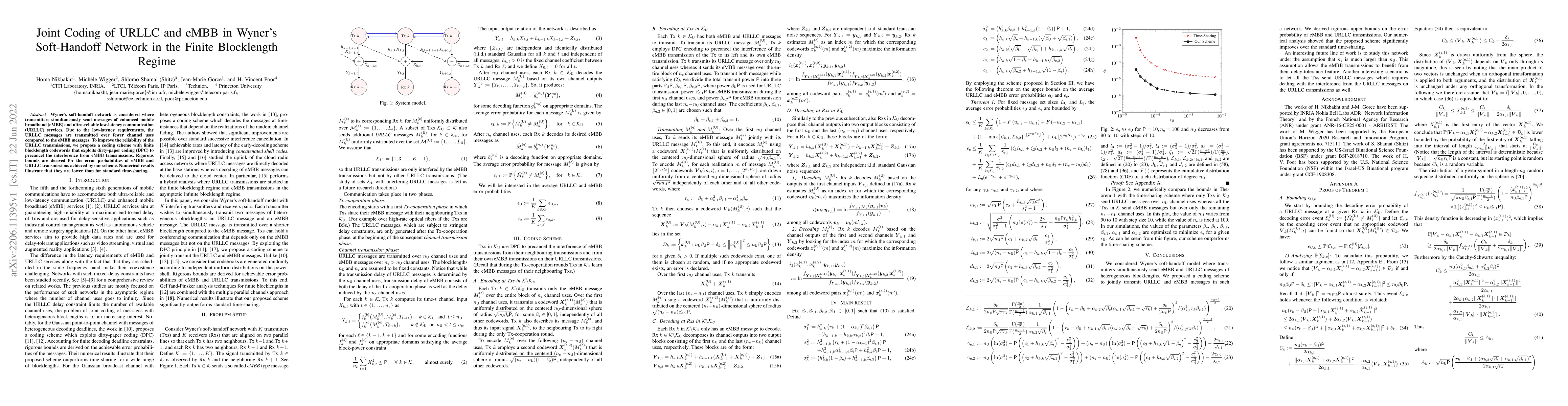 Thumbnail for Joint Coding of URLLC and eMBB in Wyner's Soft-Handoff Network in the
  Finite Blocklength Regime