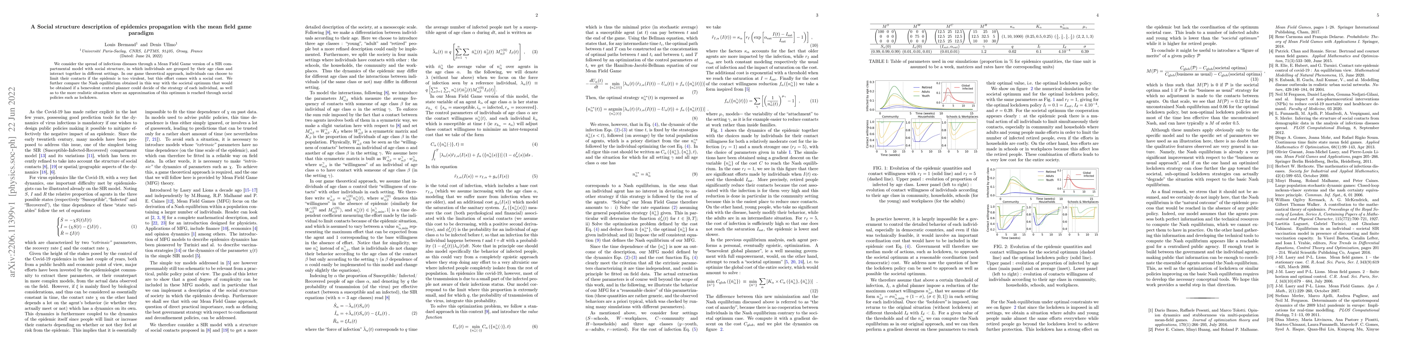 Thumbnail for A social structure description of epidemics propagation with the mean
  field game paradigm