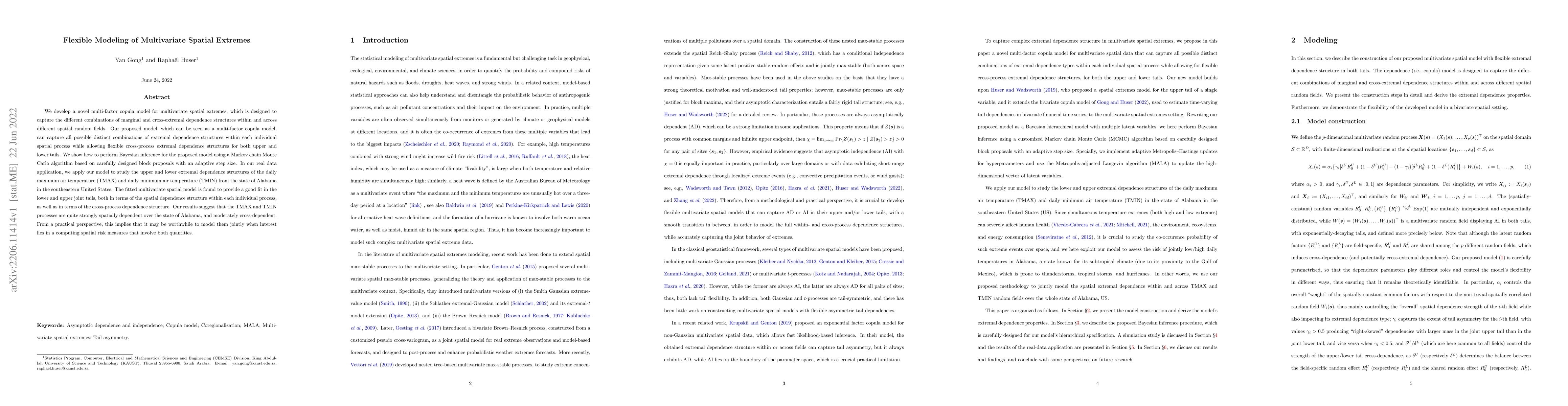 Thumbnail for Flexible Modeling of Multivariate Spatial Extremes
