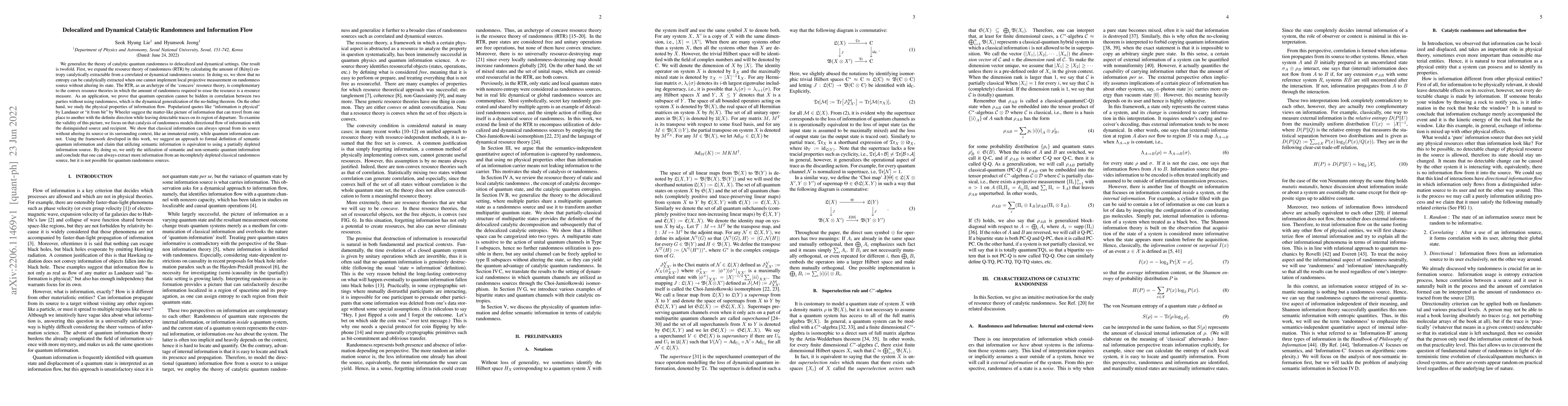 Thumbnail for Delocalized and Dynamical Catalytic Randomness and Information Flow