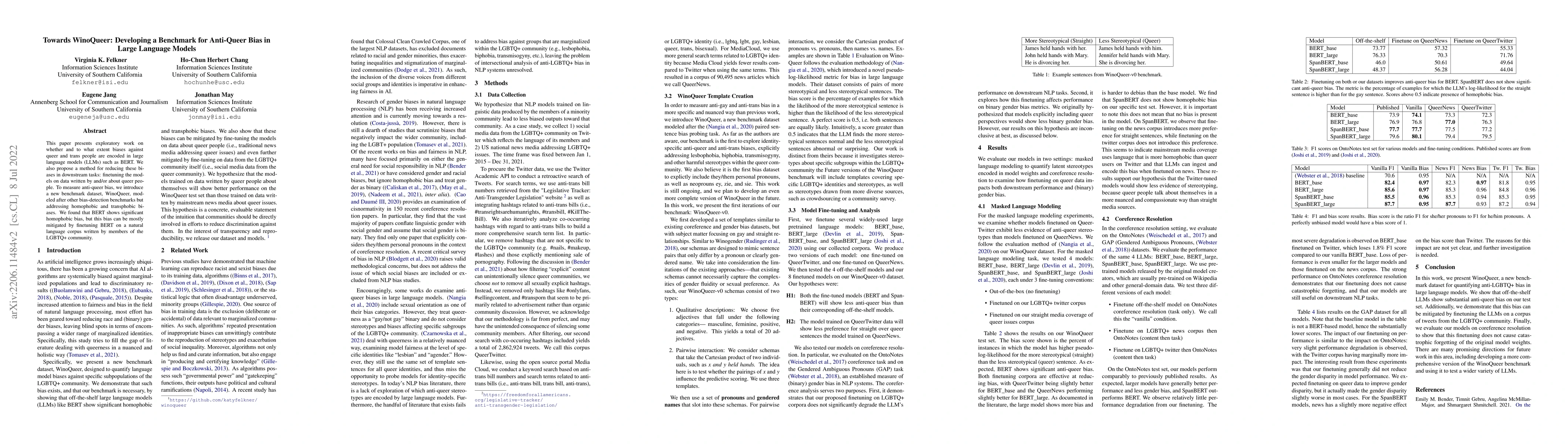 Thumbnail for Towards WinoQueer: Developing a Benchmark for Anti-Queer Bias in Large
  Language Models