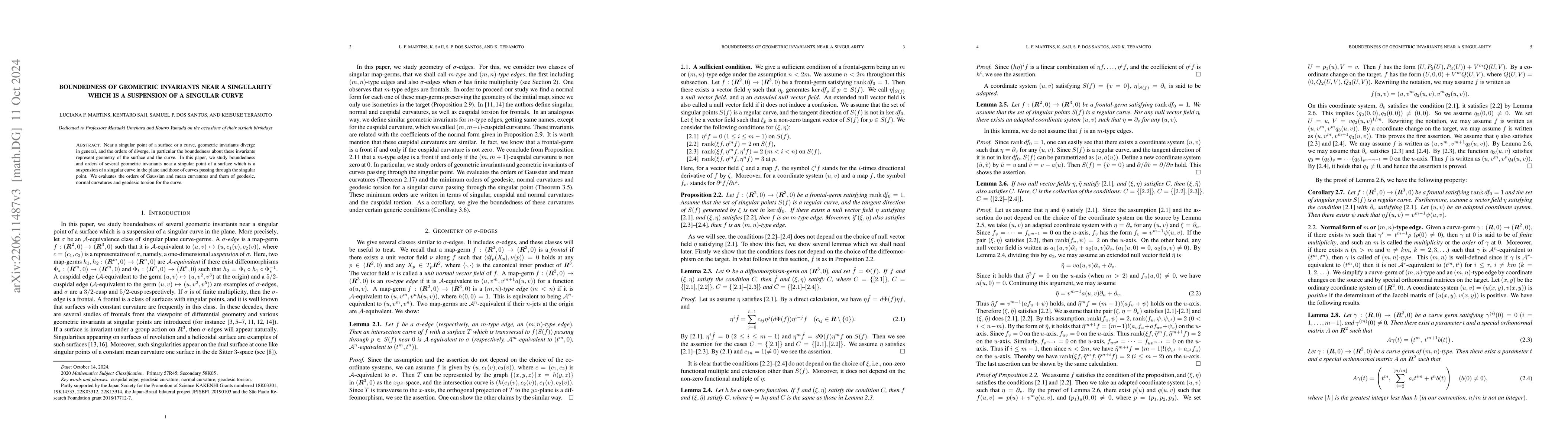 Thumbnail for Boundedness of geometric invariants near a singularity which is a
  suspension of a singular curve