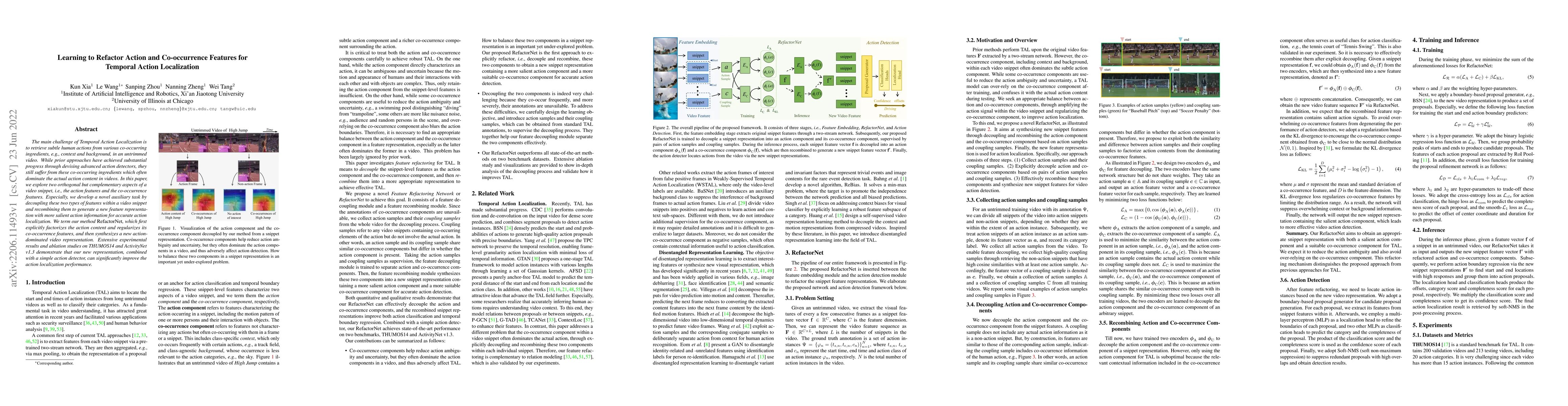 Thumbnail for Learning to Refactor Action and Co-occurrence Features for Temporal
  Action Localization