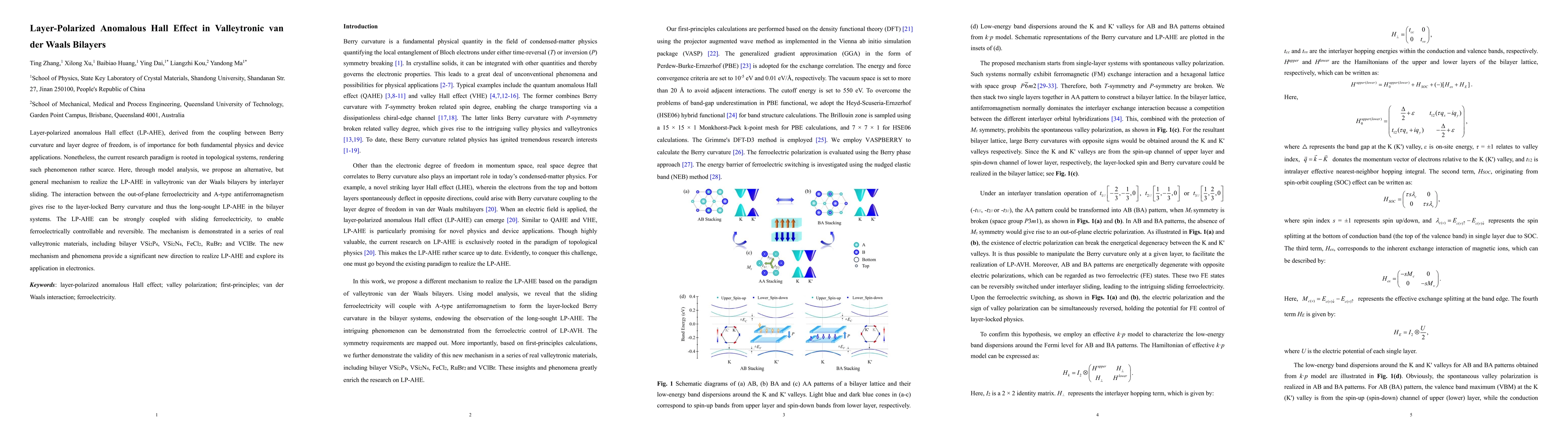 Thumbnail for Layer-Polarized Anomalous Hall Effect in Valleytronic van der Waals
  Bilayers