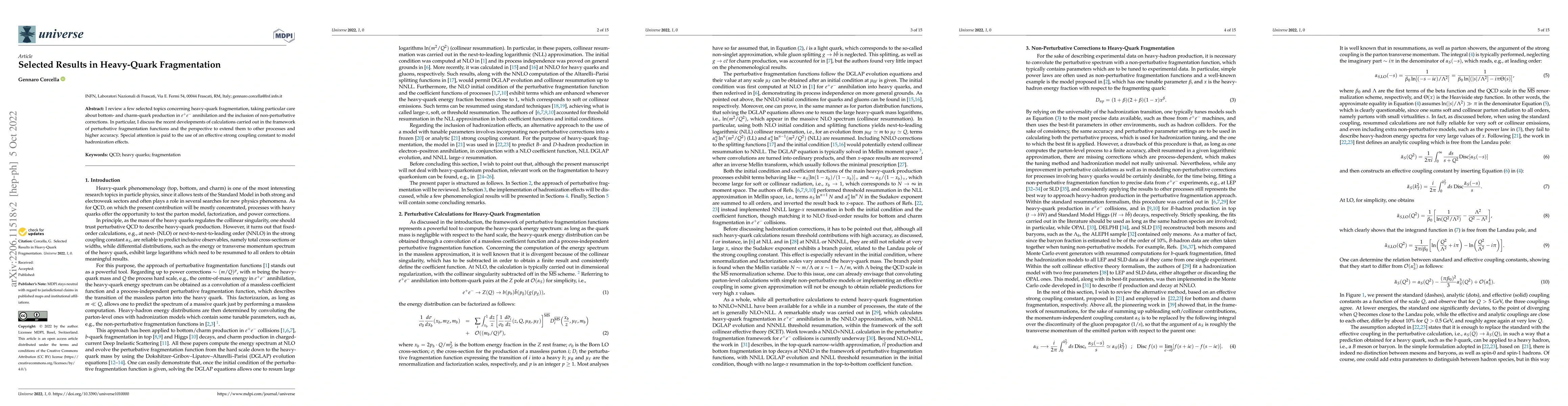 Thumbnail for Selected Results in Heavy Quark Fragmentation